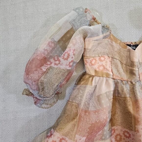 Fab'rik Fiarycore Empire Waist Dress Size Large Fall Colors Bubble Sleeves Y2K - Picture 4 of 14